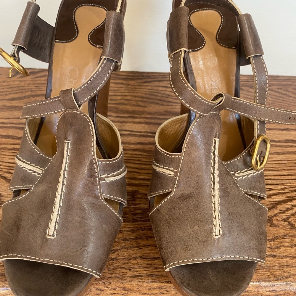 Chloe all leather wedge size EU40